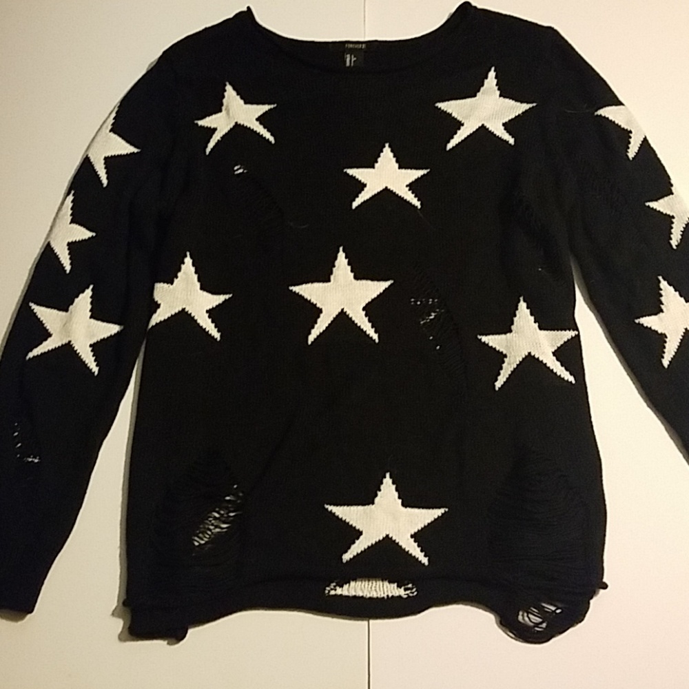 Forever 21 Torn Star Sweater